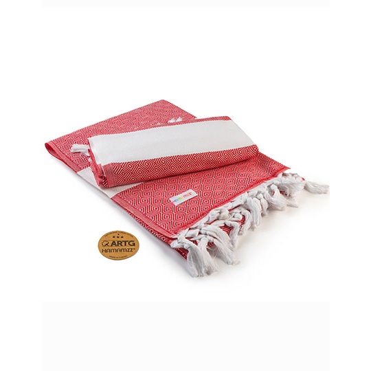 Ręcznik Hammam Bawełniany AR056 - Red & White