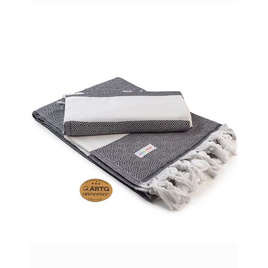 Recznik Hammam Bawelniany AR056 - Black & White