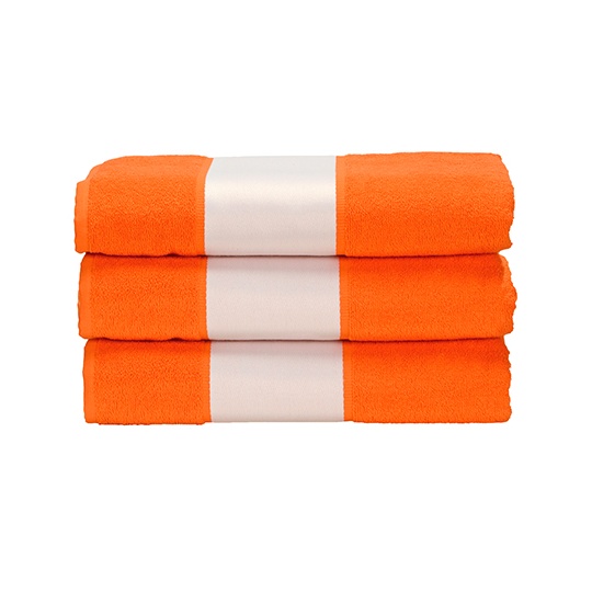 Ręcznik Bawełniany z Bordiurą Sublimacyjną AR080 - Bright Orange