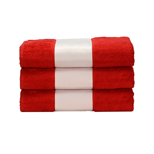 Ręcznik Bawełniany z Bordiura Sublimacyjna AR080 - Fire Red