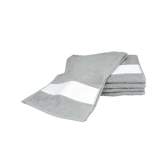 Ręcznik Sportowy Bawełniany z Bordiurą Sublimacyjną AR083 - Anthracite Grey