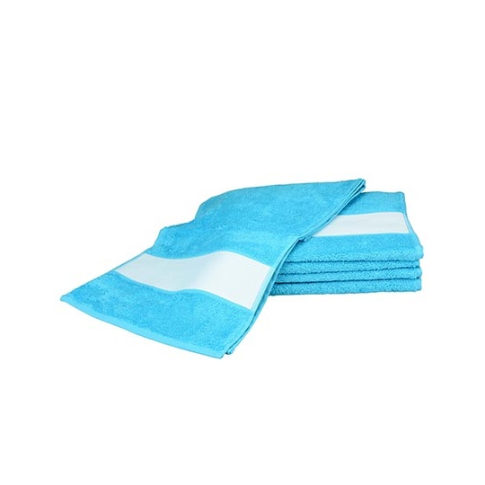 Ręcznik Sportowy Bawełniany z Bordiura Sublimacyjna AR083 - Aqua Blue