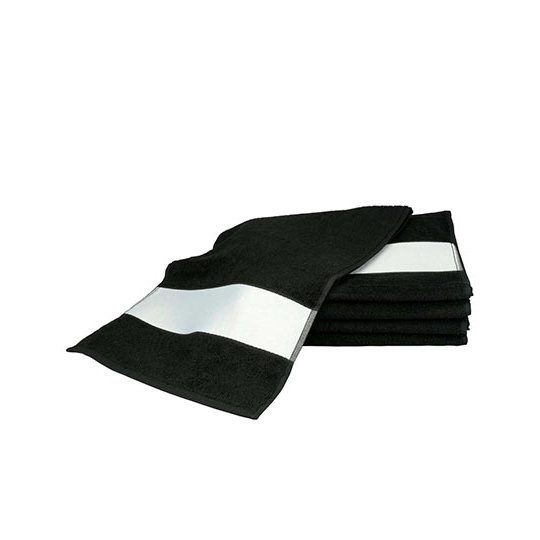 Recznik Sportowy Bawelniany z Bordiura Sublimacyjna AR083 - Black