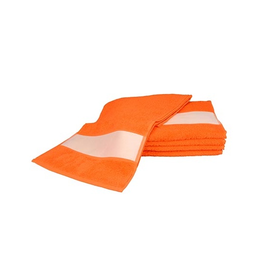 Ręcznik Sportowy Bawełniany z Bordiurą Sublimacyjną AR083 - Bright Orange