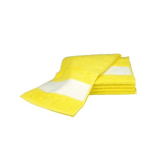 Recznik Sportowy Bawelniany z Bordiura Sublimacyjna AR083 - Bright Yellow