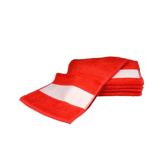 Recznik Sportowy Bawelniany z Bordiura Sublimacyjna AR083 - Fire Red
