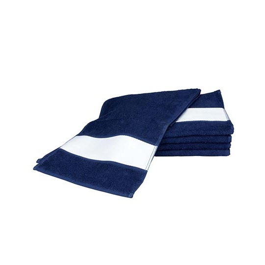 Recznik Sportowy Bawelniany z Bordiura Sublimacyjna AR083 - French Navy