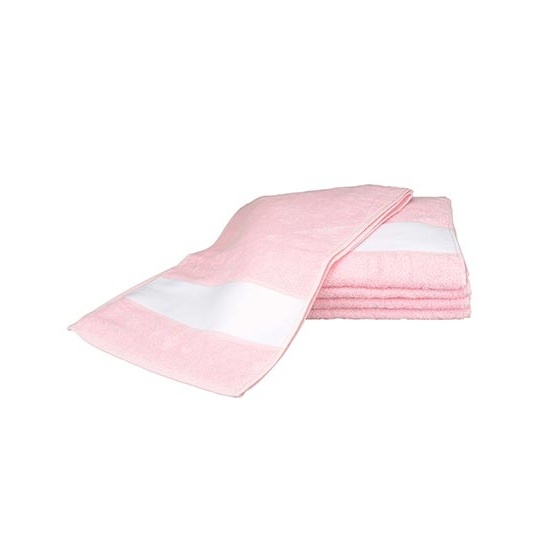 Recznik Sportowy Bawelniany z Bordiura Sublimacyjna AR083 - Light Pink