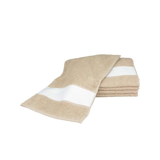 Recznik Sportowy Bawelniany z Bordiura Sublimacyjna AR083 - Sand