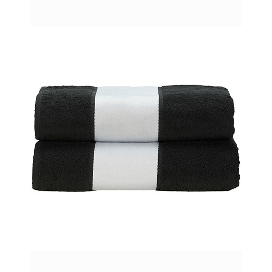 Recznik Standardowy Bawelniany z Bordiura Sublimacyjna AR087 - Black
