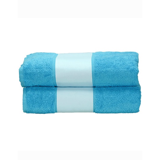 Ręcznik z bordiurą sublimacyjną AR087 - Aqua Blue