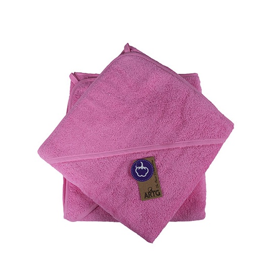 Recznik Dzieciecy z Kapturem Bawelniany Miekki AR31B - Pink