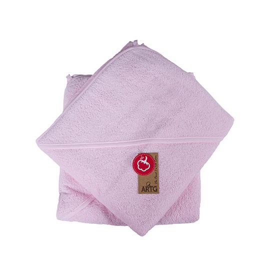 Recznik Dzieciecy z Kapturem Bawelniany Miekki AR31B - Light Pink