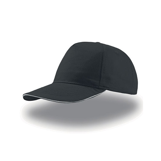 Czapka 5-panelowa Bawelniana AT500 - Black & White