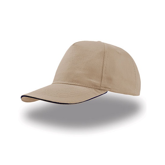Czapka 5-panelowa Bawelniana AT500 - Khaki & Navy
