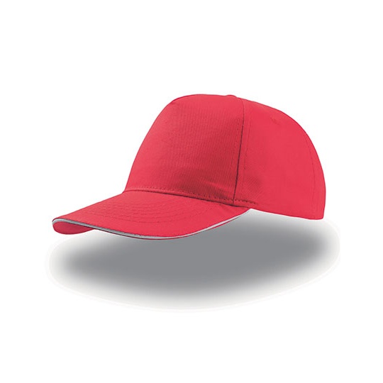 Czapka 5-panelowa Bawelniana AT500 - Red & White