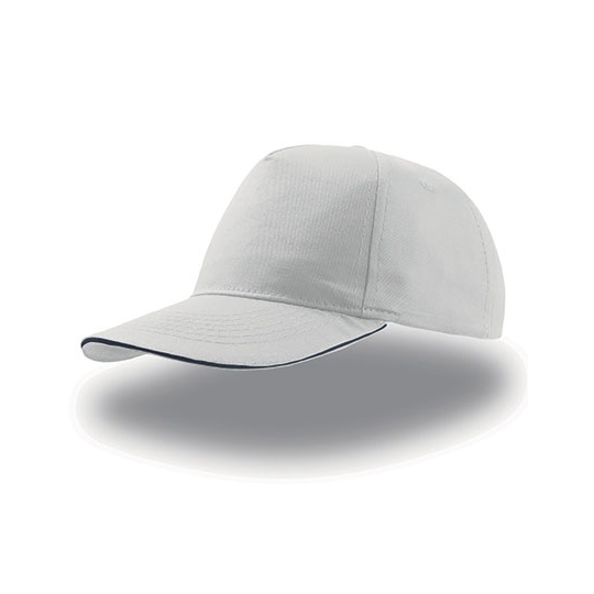 Czapka 5-panelowa Bawelniana AT500 - White & Navy