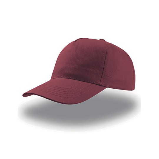Czapka Pieciopanelowa Bawelniana AT502 - Burgundy