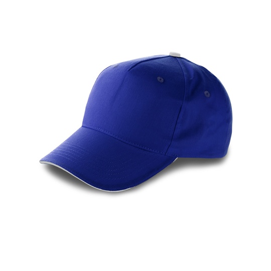 Czapka 5-panelowa Bawelniana C9114 - Cobalt Blue & White
