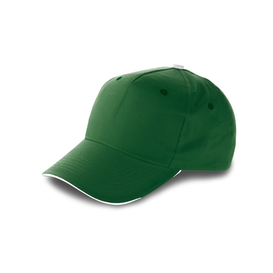 Czapka 5-panelowa Bawelniana C9114 - Green & White