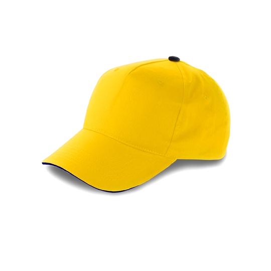 Czapka 5-panelowa Bawelniana C9114 - Yellow & Navy