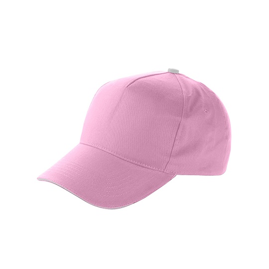Czapka 5-panelowa Bawelniana C9114 - Pink & White