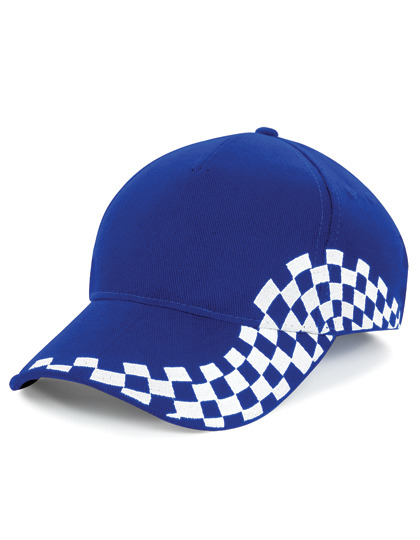 Czapka 5 Paneli Bawełniana Haftowana w Kratke CB159 - Bright Royal