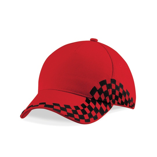 Czapka 5 Paneli Bawelniana Haftowana w Kratke CB159 - Classic Red