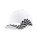 Czapka 5 Paneli Bawelniana Haftowana w Kratke CB159 - White