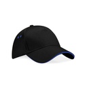 Czapka 5-panelowa Bawelniana CB15C - Black & Bright Royal