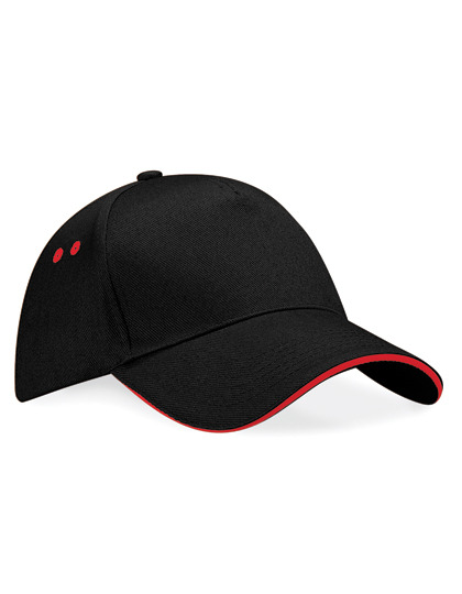 Czapka 5-panelowa Bawelniana CB15C - Black & Classic Red