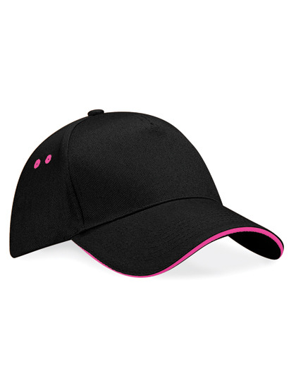Czapka 5-panelowa Bawelniana CB15C - Black & Fuchsia