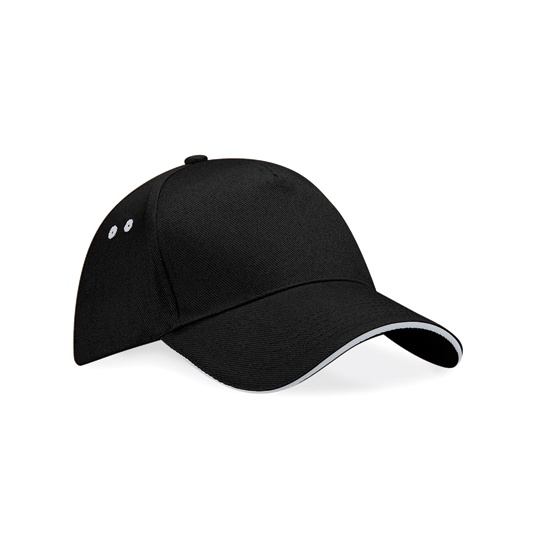 Czapka 5-panelowa Bawelniana CB15C - Black & Light Grey