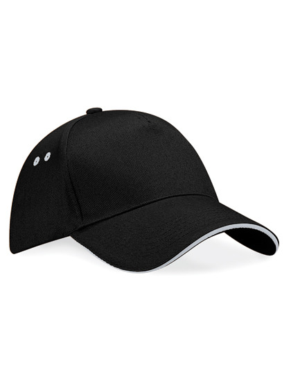 Czapka 5-panelowa Bawelniana CB15C - Black & Light Grey