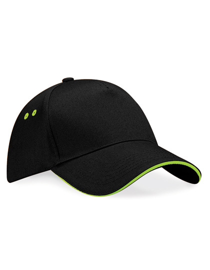 Czapka 5-panelowa Bawelniana CB15C - Black & Lime Green