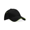 Czapka 5-panelowa Bawelniana CB15C - Black & Lime Green
