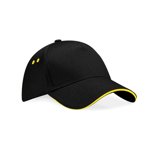 Czapka 5-panelowa Bawelniana CB15C - Black & Yellow