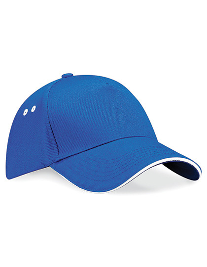 Czapka 5-panelowa Bawelniana CB15C - Bright Royal & White