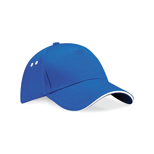 Czapka 5-panelowa Bawelniana CB15C - Bright Royal & White