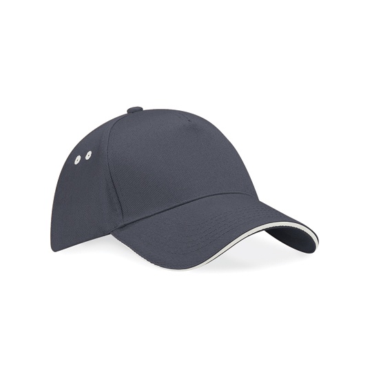 Czapka 5-panelowa Bawelniana CB15C - Graphite Grey & Oyster Grey