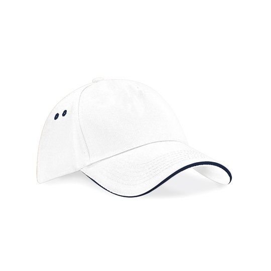 Czapka 5-panelowa Bawelniana CB15C - White & French Navy