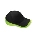 Czapka Pieciopanelowa Bawelniana Twill CB171 - Black & Lime Green