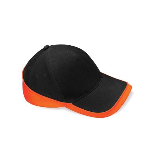 Czapka Pieciopanelowa Bawełniana Twill CB171 - Black & Orange