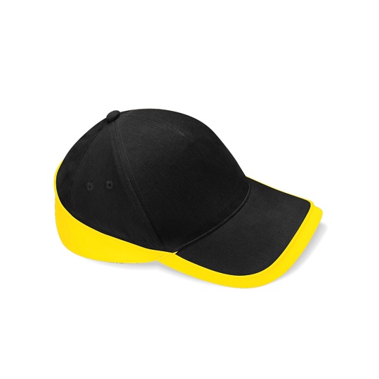 Czapka Pieciopanelowa Bawelniana Twill CB171 - Black & Yellow