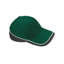 Czapka Pieciopanelowa Bawelniana Twill CB171 - Bottle Green & Black