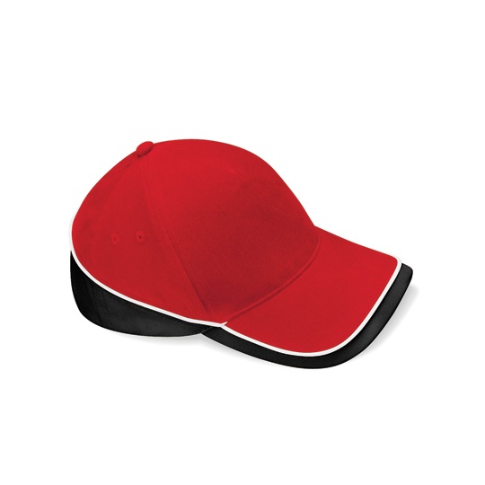 Czapka Pieciopanelowa Bawelniana Twill CB171 - Classic Red & Black