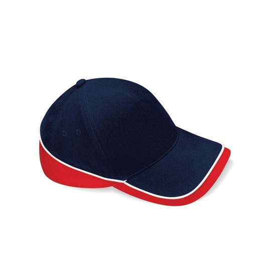 Czapka Pieciopanelowa Bawelniana Twill CB171 - French Navy & Classic Red