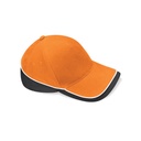 Czapka Pieciopanelowa Bawelniana Twill CB171 - Orange & Black