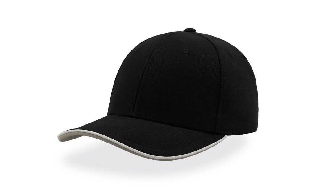 Czapka 6-panelowa Bawelniana AT602 - Black & White & Grey
