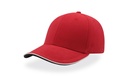 Czapka 6-panelowa Bawelniana AT602 - Red & White & Navy